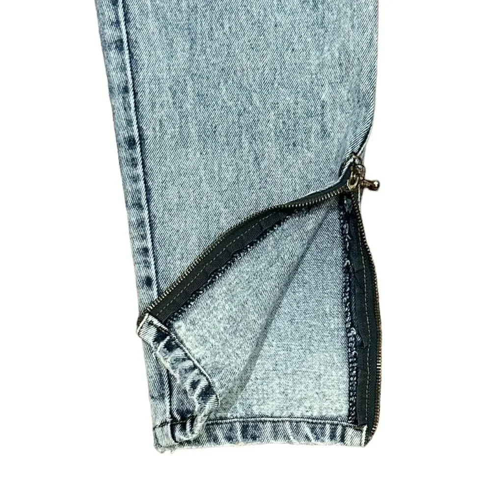 Vintage USED Acid Washed Jeans Snap Close Fly in Womens Size 30 Zipper Ankles - Picture 4 of 10